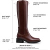 image:imageDREAM PAIRS Womens Knee High Boots  Square Toe Low Block Heel Casual Comfort Riding Long Boots with Side ZipperBrown