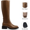 image:imageDREAM PAIRS Womens Knee High Boots  Square Toe Low Block Heel Casual Comfort Riding Long Boots with Side ZipperKhaki
