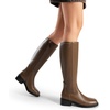 image:imageDREAM PAIRS Womens Knee High Boots  Square Toe Low Block Heel Casual Comfort Riding Long Boots with Side ZipperKhaki