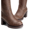 image:imageDREAM PAIRS Womens Knee High Boots Chunky Platform Heel Round Toe Boots for Women Side Zipper Stylish Comfortable Tall BootsDark Brown
