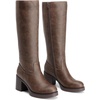image:imageDREAM PAIRS Womens Knee High Boots Chunky Platform Heel Round Toe Boots for Women Side Zipper Stylish Comfortable Tall BootsDark Brown