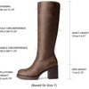 image:imageDREAM PAIRS Womens Knee High Boots Chunky Platform Heel Round Toe Boots for Women Side Zipper Stylish Comfortable Tall BootsDark Brown