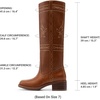 image:imageDREAM PAIRS Womens Knee High Boots Pullon Tall Shaft with Western Stitching Vintage Style Comfortable Square Toe Boots for WomenBrown