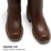 image:imageDREAM PAIRS Womens Knee High Boots Pullon Tall Shaft with Western Stitching Vintage Style Comfortable Square Toe Boots for WomenDark Brown