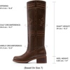 image:imageDREAM PAIRS Womens Knee High Boots Pullon Tall Shaft with Western Stitching Vintage Style Comfortable Square Toe Boots for WomenDark Brown