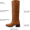 image:imageDREAM PAIRS Womens Knee High Boots Pullon Tall Shaft with Western Stitching Vintage Style Comfortable Square Toe Boots for WomenTan