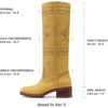 image:imageDREAM PAIRS Womens Knee High Boots Pullon Tall Shaft with Western Stitching Vintage Style Comfortable Square Toe Boots for WomenYellow