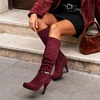 image:imageDREAM PAIRS Womens Knee High Platform Heel BootsBurgundy
