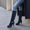 image:imageDREAM PAIRS Womens Knee High Platform Heel BootsNavyn