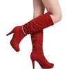 image:imageDREAM PAIRS Womens Knee High Platform Heel BootsRedm