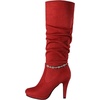 image:imageDREAM PAIRS Womens Knee High Platform Heel BootsRedm