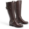 image:imageDREAM PAIRS Womens Knee High Riding Pirate Boots Comfortable Low Chunky Heel Flat Motorcycle Buckle Boots for WomenBrown