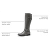 image:imageDREAM PAIRS Womens Knee High Riding Pirate Boots Comfortable Low Chunky Heel Flat Motorcycle Buckle Boots for WomenGrey