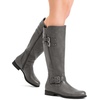 image:imageDREAM PAIRS Womens Knee High Riding Pirate Boots Comfortable Low Chunky Heel Flat Motorcycle Buckle Boots for WomenGrey