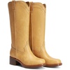 image:imageDREAM PAIRS Womens Modern Knee High Boots with Vintage Western Stitching Comfortable and Versatile Tall BootsAll Yellow