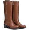 image:imageDREAM PAIRS Womens Modern Knee High Boots with Vintage Western Stitching Comfortable and Versatile Tall BootsLight Brown