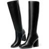 image:imageDREAM PAIRS Knee High Boots for Women Square Toe Gogo Chunky Heel Tall Boot Fashion Side Zipper Long BootBlack