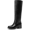 image:imageDREAM PAIRS Womens Knee High Boots Pullon Tall Shaft with Western Stitching Vintage Style Comfortable Square Toe Boots for WomenBlack