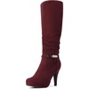 image:imageDREAM PAIRS Womens Knee High Platform Heel BootsBurgundy