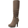 image:imageDREAM PAIRS Womens Knee High Platform Heel BootsNatural