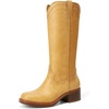 image:imageDREAM PAIRS Womens Modern Knee High Boots with Vintage Western Stitching Comfortable and Versatile Tall BootsAll Yellow