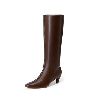 image:imageDREAM PAIRS Women Knee High Boots 2 Inch Kitten Heel Fashion Square Toe Long BootsBrown
