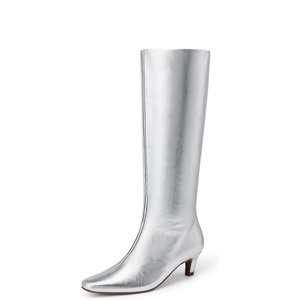image:imageDREAM PAIRS Women Knee High Boots 2 Inch Kitten Heel Fashion Square Toe Long BootsSilver