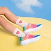 image:imageDREAM PAIRS Kids Sneakers Running  LightweightBreathableComfortable Non SlipHookandLoopWalking Gym School Daily PlayColorburstBlueHot PinkGreen