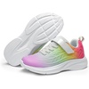 image:imageDREAM PAIRS Kids Sneakers Running  LightweightBreathableComfortable Non SlipHookandLoopWalking Gym School Daily PlayColorburstHot PinkYellowOrange