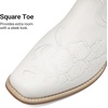 image:imageDREAM PAIRS Womens Cowboy Cowgirl MId calf Boots  square toe western boots chunky low heel cowboy boots for country music festivals theme party and concert embroidered bootsWhite