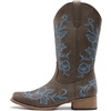 image:imageDREAM PAIRS Womens Cowboy Cowgirl MId calf Boots  square toe western boots chunky low heel cowboy boots for country music festivals theme party and concert embroidered bootsDark Brown