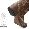 image:imageDREAM PAIRS Womens Cowboy Cowgirl MId calf Boots  square toe western boots chunky low heel cowboy boots for country music festivals theme party and concert embroidered bootsTan