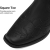 image:imageDREAM PAIRS Womens Cowboy Cowgirl MId calf Boots  square toe western boots chunky low heel cowboy boots for country music festivals theme party and concert embroidered bootsAll Black