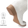 image:imageDREAM PAIRS Womens Cowboy Cowgirl MId calf Boots  square toe western boots chunky low heel cowboy boots for country music festivals theme party and concert embroidered bootsWhite