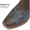 image:imageDREAM PAIRS Womens Cowboy Cowgirl MId calf Boots  square toe western boots chunky low heel cowboy boots for country music festivals theme party and concert embroidered bootsDark Brown