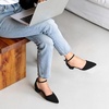image:imageDREAM PAIRS Womens Low Heel Pointed Toe Dress Pumps  138 Comfortable elegant closed toe flats ankle strap pumps for casual and formal daysBlacknubuck