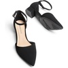 image:imageDREAM PAIRS Womens Low Heel Pointed Toe Dress Pumps  138 Comfortable elegant closed toe flats ankle strap pumps for casual and formal daysBlacknubuck