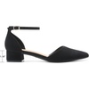 image:imageDREAM PAIRS Womens Low Heel Pointed Toe Dress Pumps  138 Comfortable elegant closed toe flats ankle strap pumps for casual and formal daysBlacknubuck
