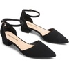 image:imageDREAM PAIRS Womens Low Heel Pointed Toe Dress Pumps  138 Comfortable elegant closed toe flats ankle strap pumps for casual and formal daysBlacknubuck