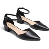 image:imageDREAM PAIRS Womens Low Heel Pointed Toe Dress Pumps  138 Comfortable elegant closed toe flats ankle strap pumps for casual and formal daysBlackpu