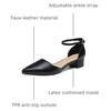 image:imageDREAM PAIRS Womens Low Heel Pointed Toe Dress Pumps  138 Comfortable elegant closed toe flats ankle strap pumps for casual and formal daysBlackpu