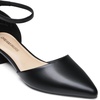 image:imageDREAM PAIRS Womens Low Heel Pointed Toe Dress Pumps  138 Comfortable elegant closed toe flats ankle strap pumps for casual and formal daysBlackpu