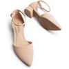 image:imageDREAM PAIRS Womens Low Heel Pointed Toe Dress Pumps  138 Comfortable elegant closed toe flats ankle strap pumps for casual and formal daysNude