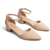 image:imageDREAM PAIRS Womens Low Heel Pointed Toe Dress Pumps  138 Comfortable elegant closed toe flats ankle strap pumps for casual and formal daysNude