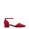 image:imageDREAM PAIRS Womens Low Heel Pointed Toe Dress Pumps  138 Comfortable elegant closed toe flats ankle strap pumps for casual and formal daysRed