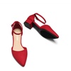 image:imageDREAM PAIRS Womens Low Heel Pointed Toe Dress Pumps  138 Comfortable elegant closed toe flats ankle strap pumps for casual and formal daysRed
