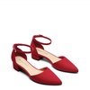 image:imageDREAM PAIRS Womens Low Heel Pointed Toe Dress Pumps  138 Comfortable elegant closed toe flats ankle strap pumps for casual and formal daysRed