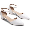 image:imageDREAM PAIRS Womens Low Heel Pointed Toe Dress Pumps  138 Comfortable elegant closed toe flats ankle strap pumps for casual and formal daysWhite