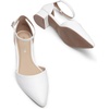 image:imageDREAM PAIRS Womens Low Heel Pointed Toe Dress Pumps  138 Comfortable elegant closed toe flats ankle strap pumps for casual and formal daysWhite