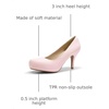 image:imageDREAM PAIRS Womens Low Stiletto Platform Heels Pumps  Classic Elegant Versatile Heels Dress Comfortable Closed Toe Pumps Shoes for Wedding Party Walking Brithday Work OfficePinkSuede